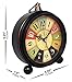 Königswerk Vintage Analog Alarm Clock, 5.25 inch Small Silent Desk Clock with Night Light, Battery Operated for Table, Bedroom, Bedside, Living Room, Gift Clock (Tuscan Style)