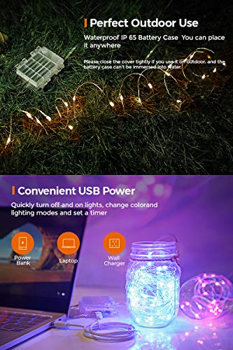 100 Led String Lights Battery Operated & Usb Powered, 33Ft 16 Colors Waterproof Fairy Lights With Remote Control Timer Christmas Lights For Bedroom Dorm Garden Patio Wedding Party Decor(132 Modes) #TOP2