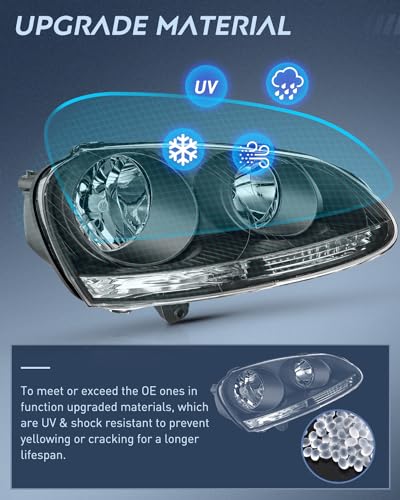 Image of Nilight Headlight Assembly Compatible with Volkswagen Jetta 2005-2010