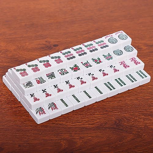 GUSTARIA American Mahjong Game Set, 166 Premium White Tiles, 4 All-in-One Color Rack/Pushers, Classic Complete Mahjongg Tile Set with Durable Black Carrying Bag - Thumbnail 7
