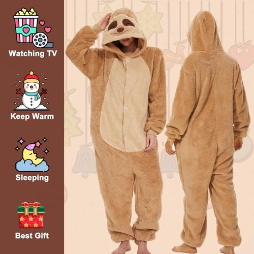 LATH.PIN Pyjamas Jumpsuit Panda Unisex Erwachsene Tier Onesie Cosplay Halloween Karneval Kostüme Damen Schlafanzug Tierkostüme Winter