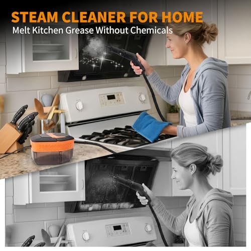 Image of Steam Cleaner,3-Level Adjustable Handle,60.87oz Tank 15s Heat-Up,2500w Portable Steamer for Cleaning,Handheld Steam Cleaner for Home for Dirt,Grease,Bed Bugs,Grout,Tile,Floor,Car