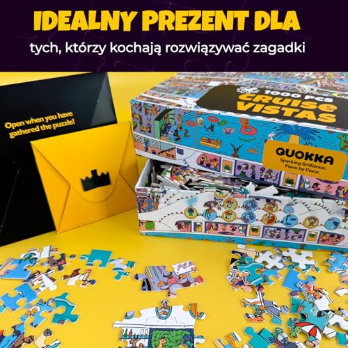 QUOKKA 1000 Piece Jigsaw Puzzle Dla Dorosłych Cruise Vistas Opakowanie Premium Z Dodatkowymi Zabawnymi Wyzwaniami Oszałamiające Malownicze Puzzle Ze Zwierzętami Idealne Do Relaksu Kreatywności
