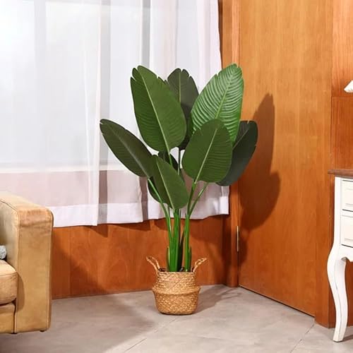 Miniatura 4 de Planta artificial de ave del paraíso de 4 pies, palmera tropical falsa para interiores y exteriores, plantas artificiales perfectas para decoración