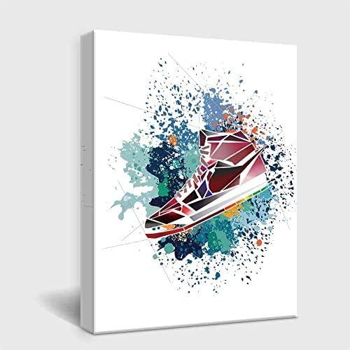 mosimin Gym Shoes Canvas Art Sports Themed Wall Art For Boys Room Wall Decor,Gift for Boys, Son,Grandson, Nephew. 11.5"x15"