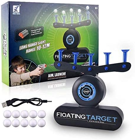 Floating Target Game, Foam Dart Blaster Shooting Ball Toy Target Practice Toys with 10 Soft Floating Balls & 1 USB Charging Cable for Boys and Girls Kids
