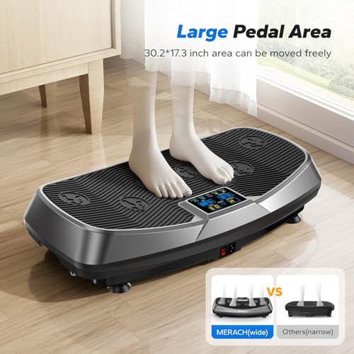 Image of MERACH Vibration Plate Exercise Machine, 3D Vibration Plate for Lymphatic Drainage Weight Loss with 2 Tension Ropes, Whole Body Vibration Platform for Women Men, Exercise Equipment for Home