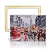 decalmile Pintura por Número de Kits DIY Pintura al Óleo para Adultos Londres Calle 16"X 20" (40 x 50 cm, con Marco de Madera)