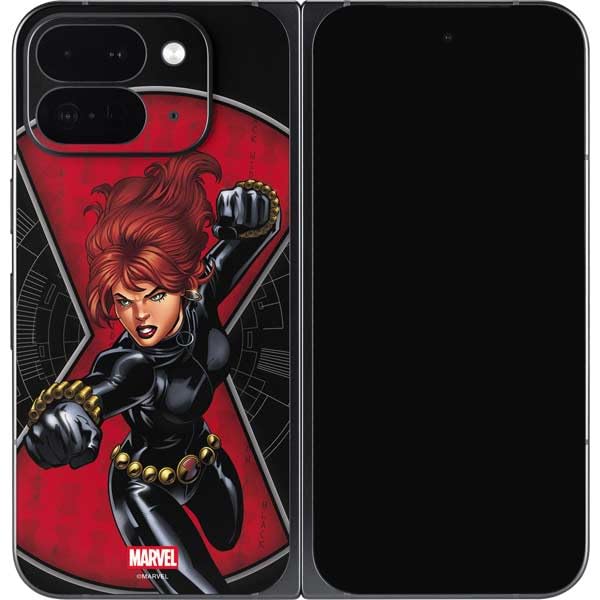 Skinit Decal Phone Skin Compatible with Google Pixel 9 Pro Fold - Officially Licensed Marvel Black Widow Natasha Romanova Design