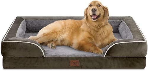 Miniatura 1 de Camas ortopédicas impermeables de espuma para perros extra grandes, cama para perros XL con refuerzo, cama lavable para perros, sofá cama para