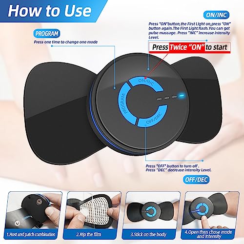 Tens Unit Back Pain Relief Muscle Stimulator Deep Tissue Ems Rechargeable Portable Mini Massager Electronic Pulse Therapy Machine For Back Arms Shoulder Leg Neck Pain Relief (Fsa Or Hsa Eligible) #TOP2