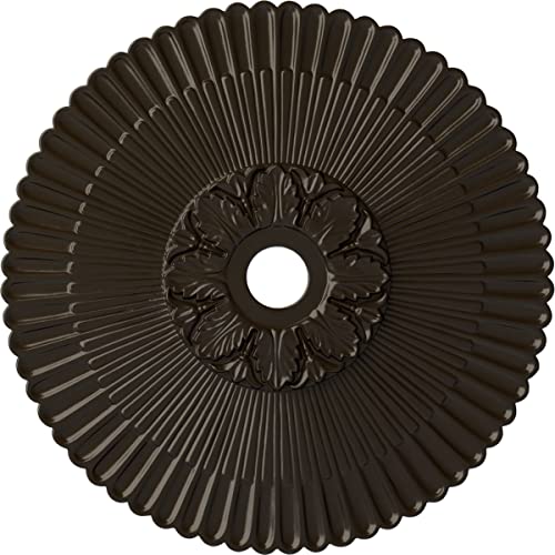 Ekena Millwork CM36MESHF - 36 1/4"OD x 1 7/8"P Melonie Ceiling Medallion (Fits Canopies up to 6 1/4") - Ceiling Medallion, Stone Hearth
