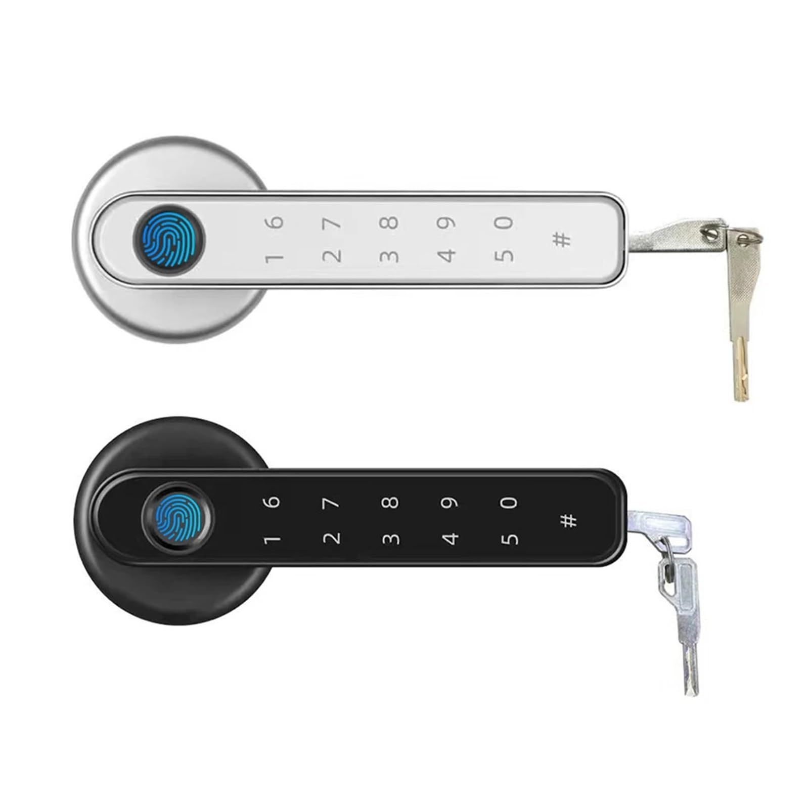 Serratura Smart, Serratura For Porta Con Impronta Digitale Compatibile Serratura Con Manopole For Porta Di Ricarica USB Con 2 Chiavi Serratura Con Maniglia Di Sicurezza For Impronte Digitali For Camer
