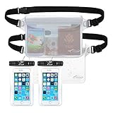 AiRunTech Waterproof Cell Phone Bag - 4 Pack Clear Pouches for Outdoor Activities - Universal Fit for iPhone and Other Devices - 2 Phone Cases + 2 Fanny Packs