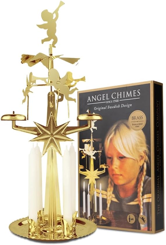 Original Brass Swedish and 4 Candles - Spinning Festive Chimes
