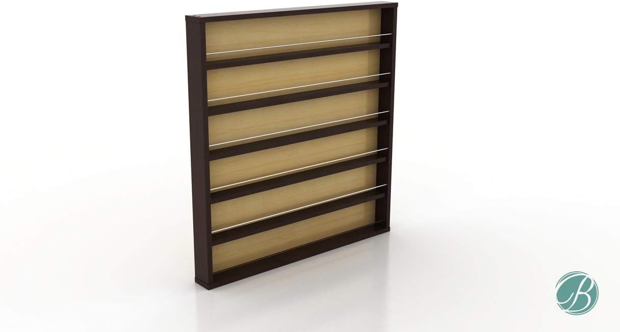 Berkeley Nail Polish Display Wall Rack Organizer Wood Stand (Holds up to 90 Bottles) Ideal for Nail Art Studio, Nail Salon, Nail spa, Grey