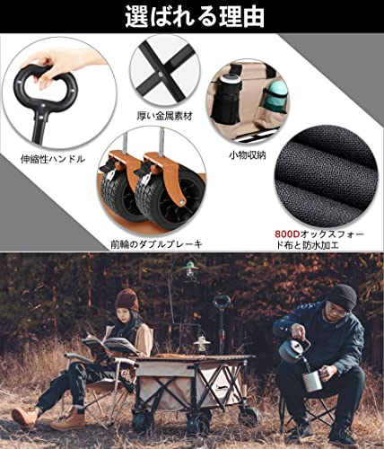 DesertFox キャリーワゴン 折りたたみ キャリーカート 後ろ