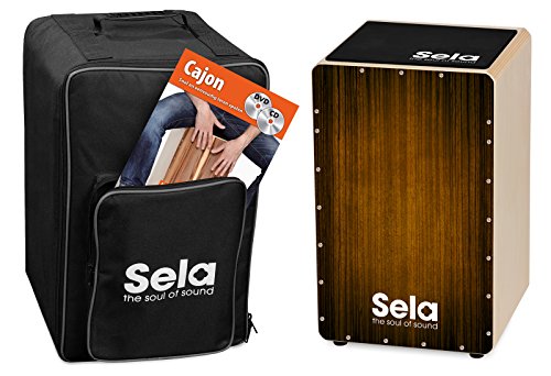 Sela SE 147 NL   Cajón con mochila, cajón pad y método de cajón en holandés y CD/DVD, color marrón