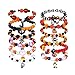 Yoshow 12 PCS Halloween Bracelets Bulk for Women Girls Halloween Charm Bracelet Bat Pumpkin Spider Jewelry Party Favors Gift Stackable Beads Bracelet