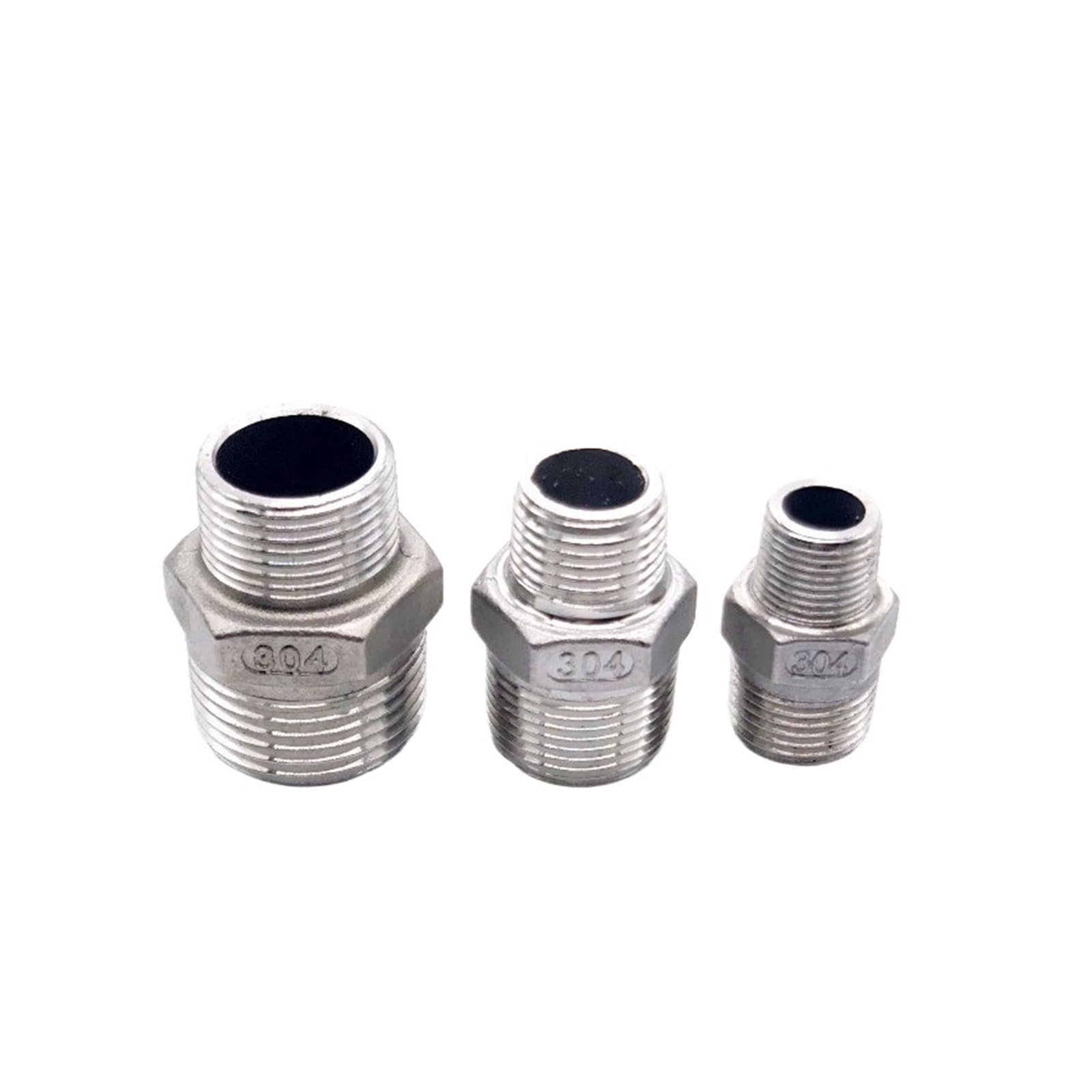Coupling, Stainless Steel Hex Nipple,Hex Nipple Union 304 Stainless Steel Pipe Fitting Connector Water Oil Male to Male Thread Brass Hose