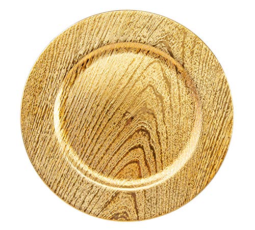 Home Collectives 13 Inch Round Elegant Serve ware Charger Plates with Matching Napkin Rings, Wedding, Dinner party, Event - Choose from our Variety of Styles and Quanties (12, Moslem Gold)