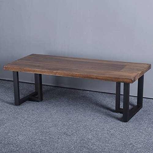 Image of MBQQ Rustic Decor T-Shape Table Legs, Heavy Duty Metal, 15.7'H x 17.7'W, Dining & Desk, Industrial Modern, DIY Iron Bench Legs