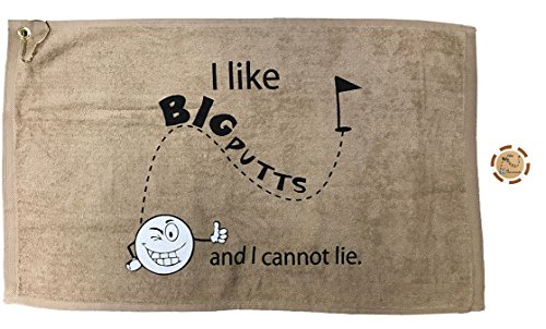 Giggle Golf I Like Big Golf Towel and Poker Chip