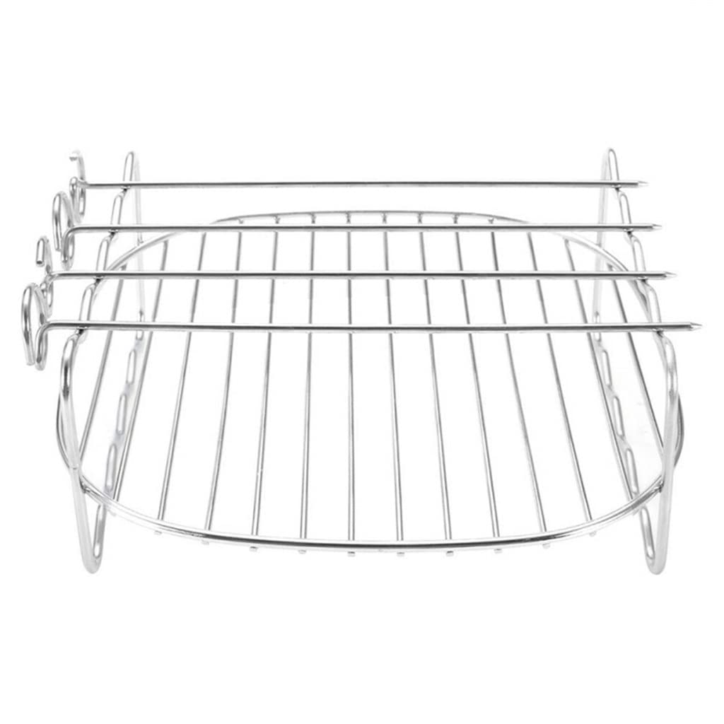 Bbq Rack Skewer Barbecue Grill Baking Tray Rack for Air Fryer Double-deck Home Replacement Barbecue