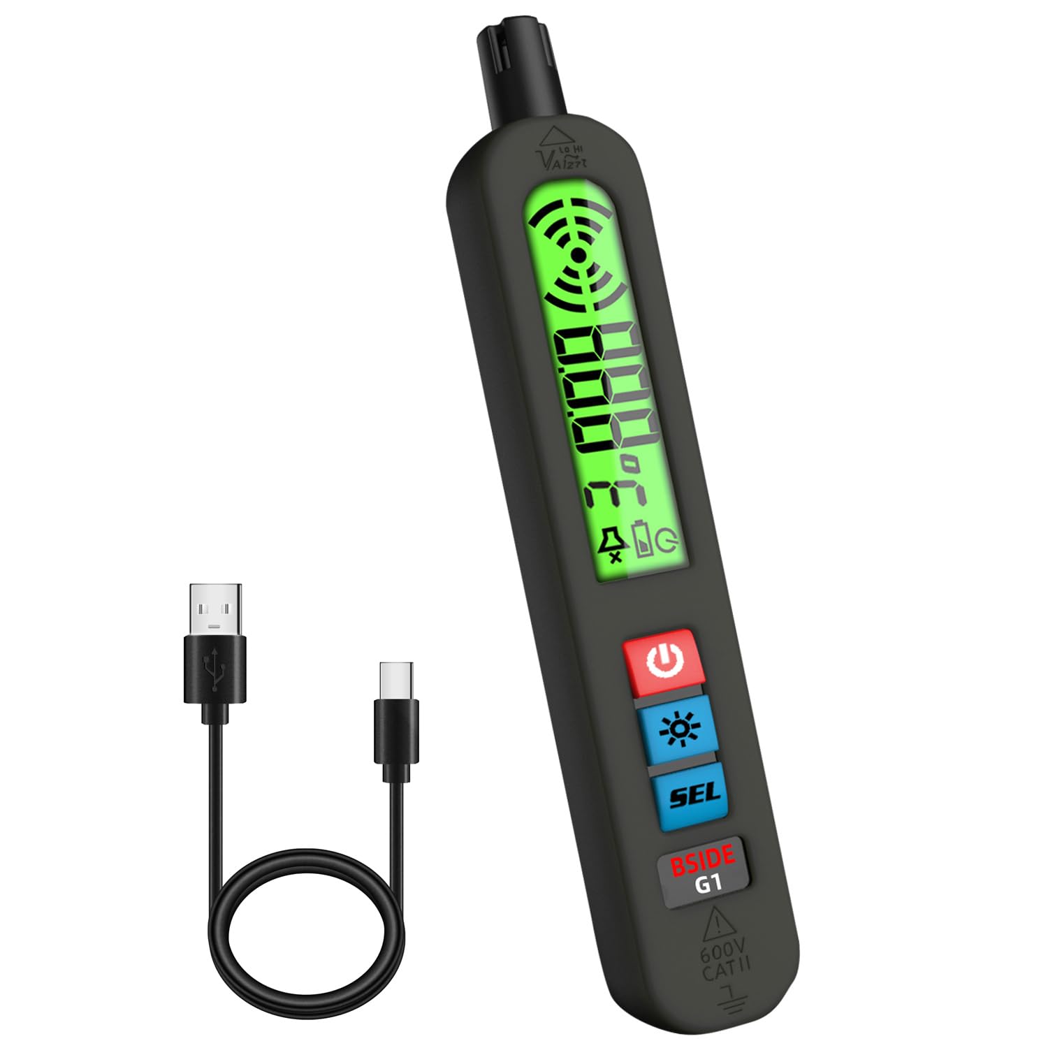 BSIDE Detector de Gas Recargable Detector de Fugas de Gas Natural con Gran LCD Alarma Visual & Zumbador & Vibración Bolígrafo Detector Multigas Portátil para Metano Propano Cocina Casa Autocaravana