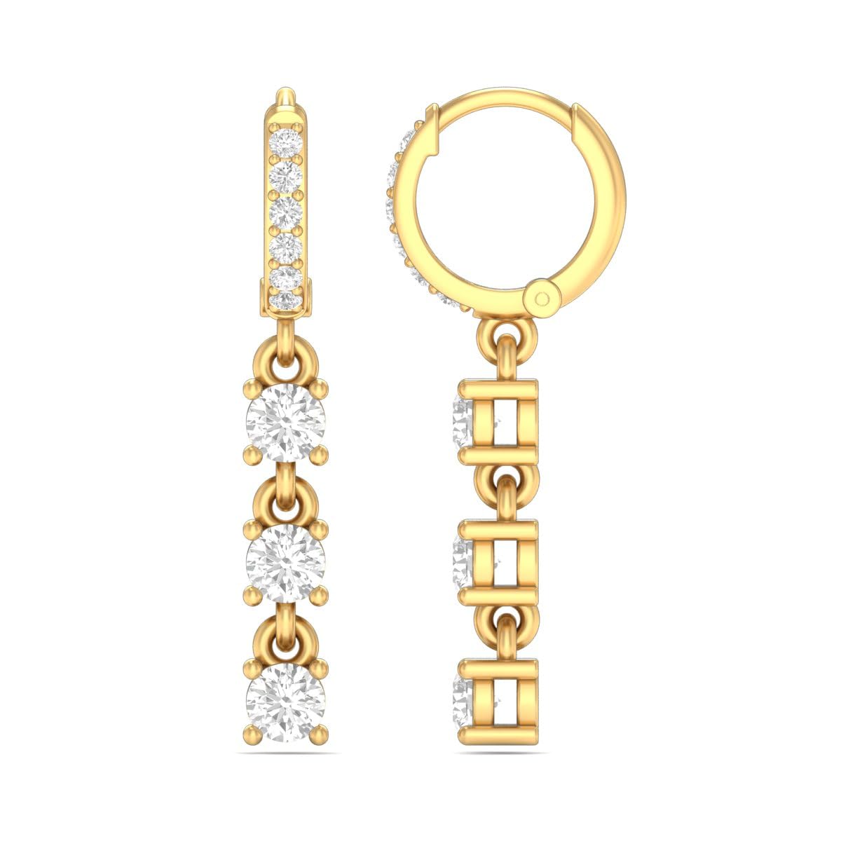 MABEL 925 Sterling Silver, 18 Kt Gold Plated Solitaire Dangler Earrings, Fine Jewellery Gifts for Women & Girls, Assured Purity & 6 Month Warranty* (B0CRYTZXSM) Amazon Price History, Amazon Price Tracker