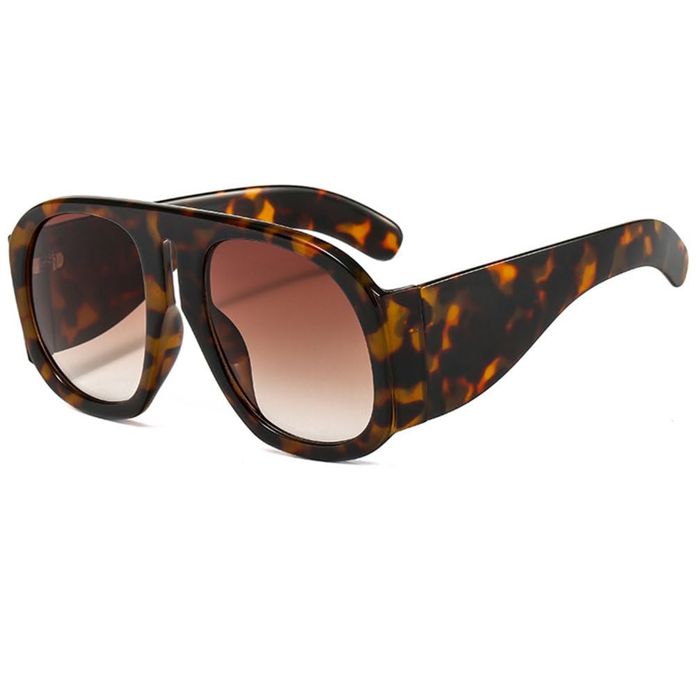 Übergroße Sonnenbrille mit Farbverlauf und Buntem Rahmen, rund, UV400