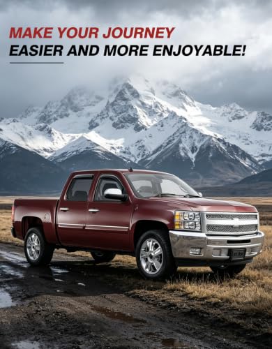 Image of Rain Guards for Chevy Silverado /GMC Sierra 1500 /Avalanche CrewCab 2007-2013 | Saleago,in-Channel,Extra-Thick,Extra Durable,Window Visors,Window Deflectors,Vent Visors,Vent Shades,Truck Accessories,PC