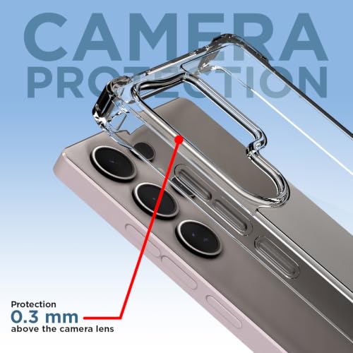 Image of Outlouders Back Cover for Samsung Galaxy S24 Ultra 5G Clear Transparent PC + TPU Bumper Case with Raised Edges for Shockproof Protection (Transparent)