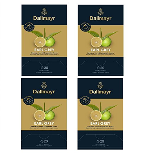 4 x Dallmayr Earl Grey Bio Schwarzer Tee 20 Pyramiden a 2,20g