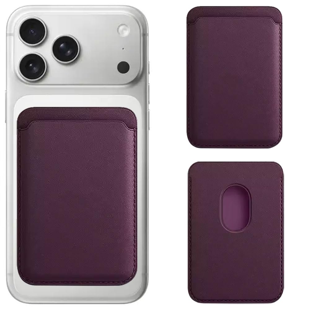 AONES Magnetic Card Holder MagSafe Wallet Case Compatible with iPhone 15 (Purple)-image-8