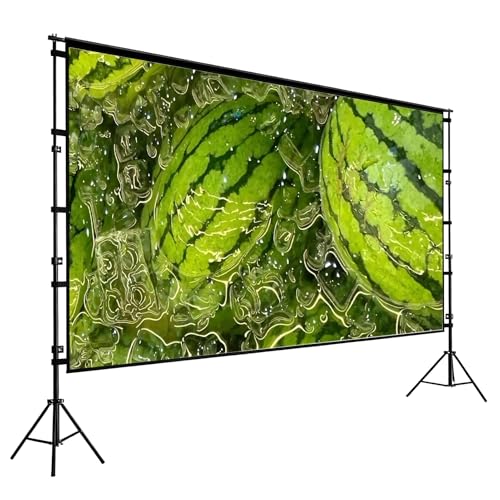 Beamer Leinwand und Ständer 60 84 100 120 150 Zoll, 16:9 HD Projektorleinwand mit Tragetasche, für den Innen- und Außenbereich, Heimkino, Gartenkino(120in(265x148cm))