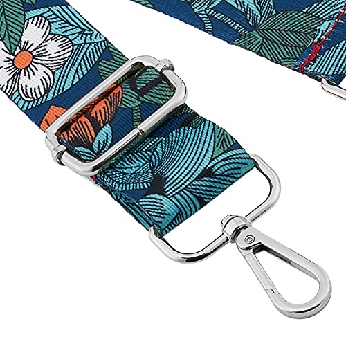 Image of Silvery Buckles Wide Shoulder Strap Adjustable Replacement Belt Crossbody Canvas Bag Handbag