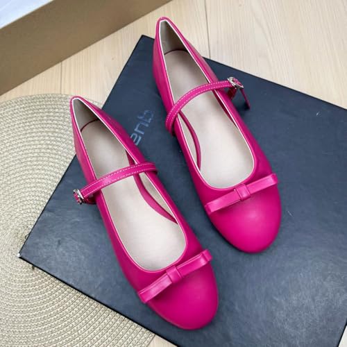 SAILING LU Women's Bow-Knot Round Toe Ballet Flats Dressy Comfort Flat Shoes Wedding Party Flats Mary Jane Shoes4