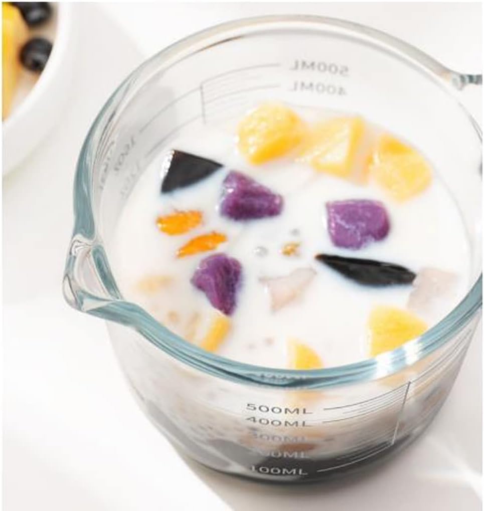 Glass Measuring Cup With Scale Milk Cup High Temperature Resistant Household Kitchen Baking Beaten Egg Cup Measuring Water Cup (Size : 1000ML)