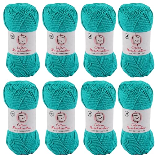 Image of NESTNHAVEN Cotton Marshmallow 100% Cotton Yarn - (50 g, 130 m) - Luxury Yarn for Crochet, Amigurumi, Embroidery, Toys, Garments, Flowers and Hobby Projects (Persian Blue) |