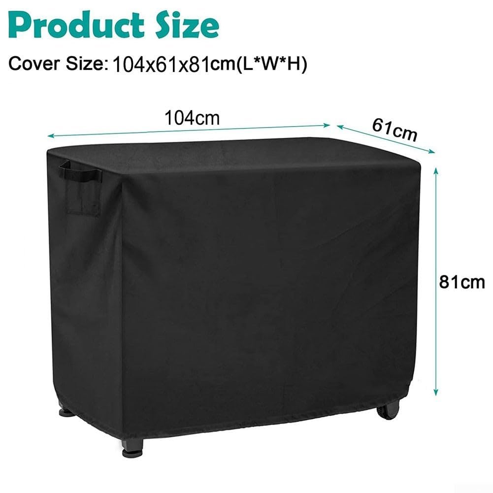 Wytrzymały wodoodporny pokrowiec na wózek do jadalni na zewnątrz ze sznurkiem, chroni grill i piec do pizzy (104 x 61 x 81 cm) - trwała osłona sprzętu do grillowania na każdą pogodę