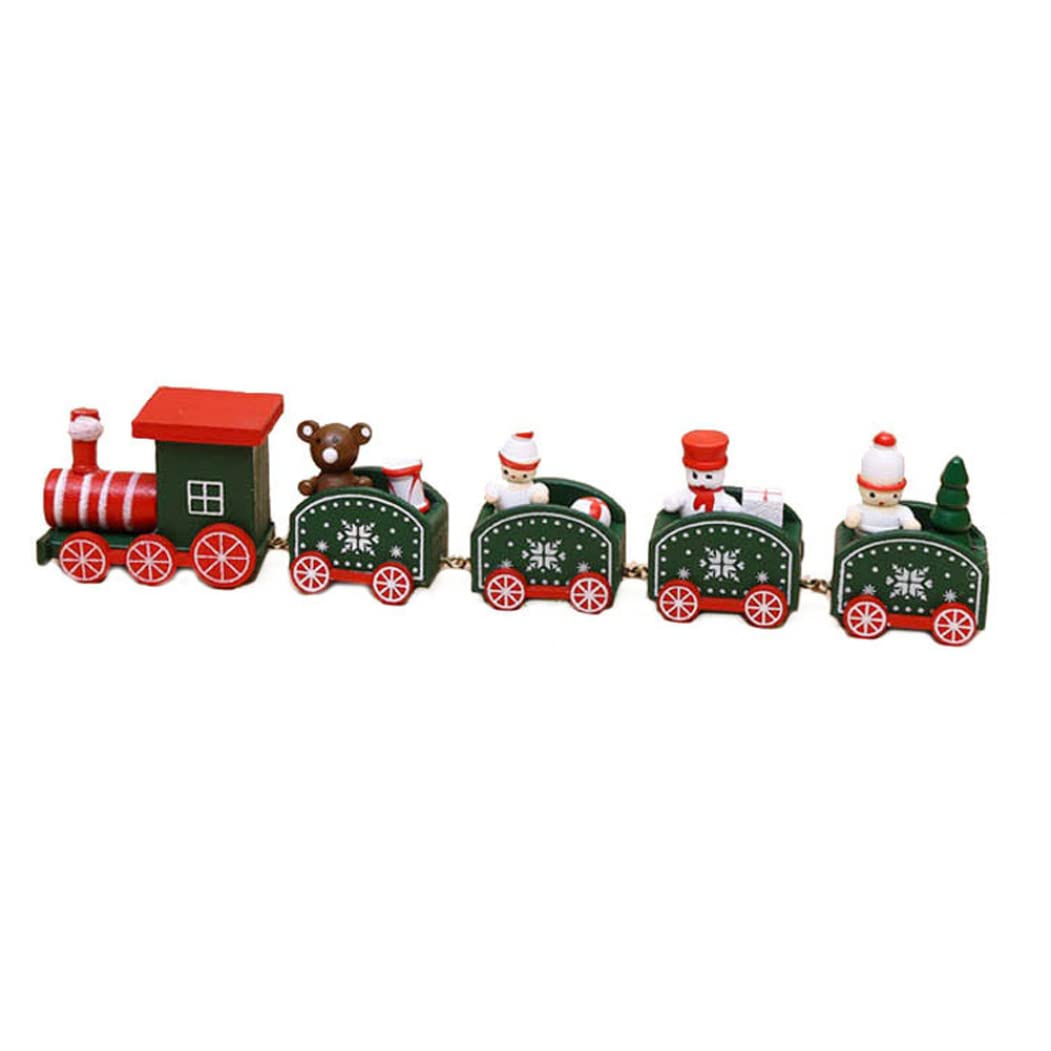KUYYFDS Christmas Train Ornaments Wooden Mini Christmas Train Toys Festival Decor for Kids Style5 Tabletop Scenes