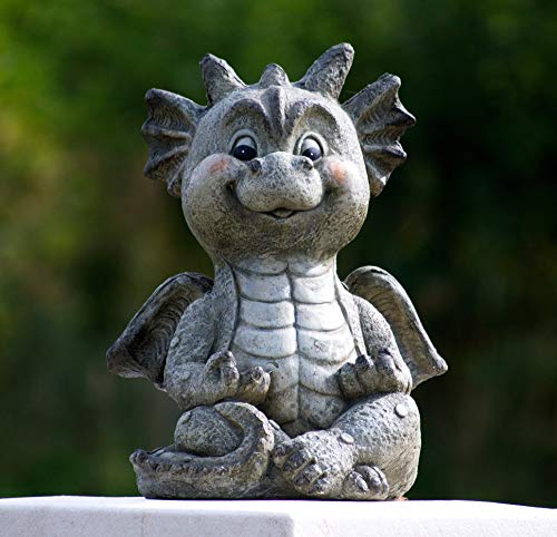 Schneemann-Versand Große Gartenfigur Gartendrache Süßer Yoga Eddi Fantasy Figur Deko Drache Cover