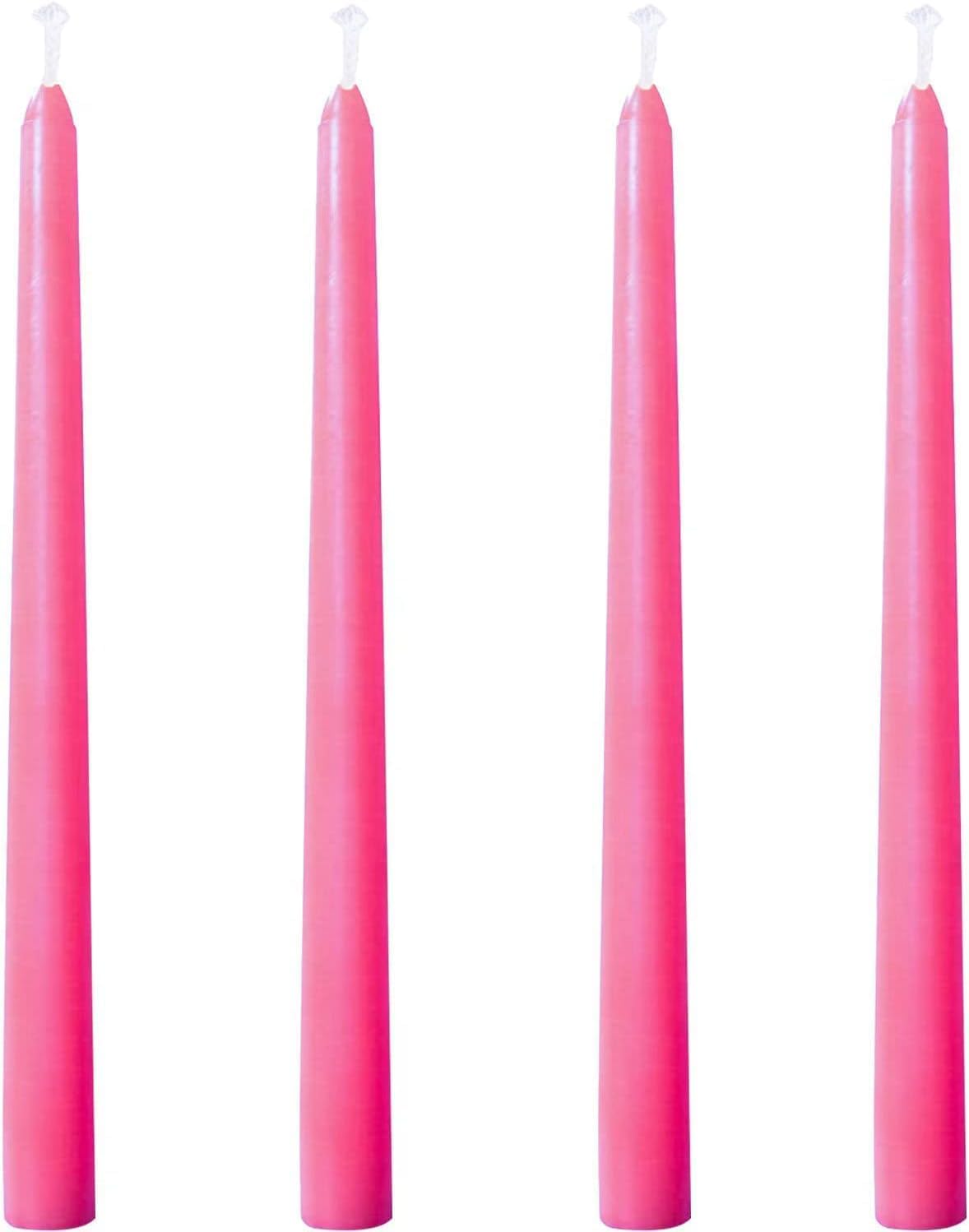 12 inch pink Taper CandlesSet of 4 Taper Candles Dripless