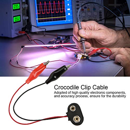 Image of 20Pcs Battery Snap Connector to Clip Cable Wire Probe 9V 15cm Length with Dual Clips