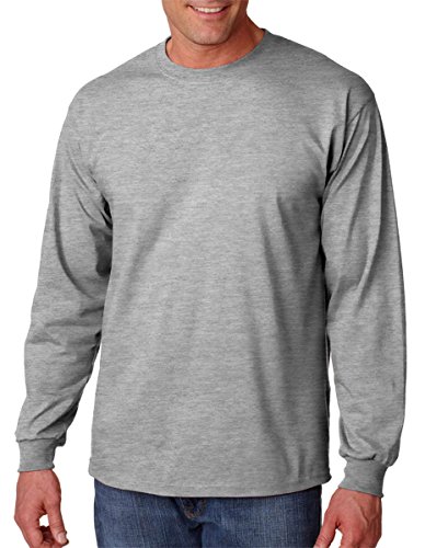 Image of Gildan 100% Cotton Long-Sleeve T-shirt (G2400) Tee X-Large Sport Grey