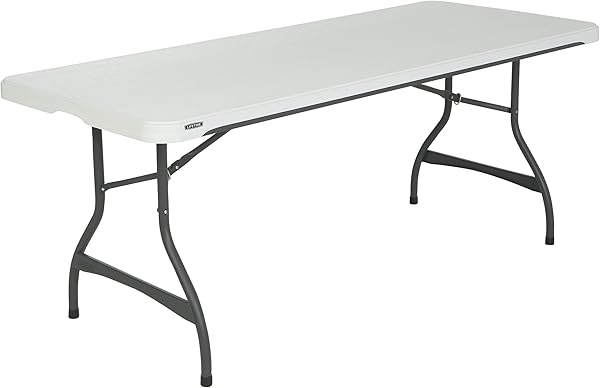 Lifetime 6-foot white commercial stackable folding table