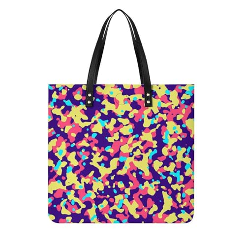 Sac à main shopper multicolore pour femmes | Grand tote bag de voyage 39x39cm