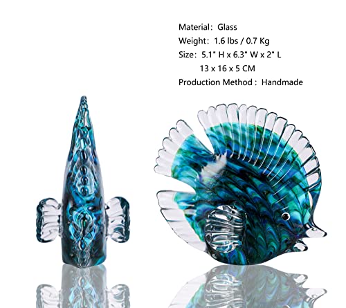 Oisegop Tropical Fish, Hand Blown Home Decor Cute Art Figurines, Office,Aquarium, Sea Animals World Series, Collectible Statue #TOP2