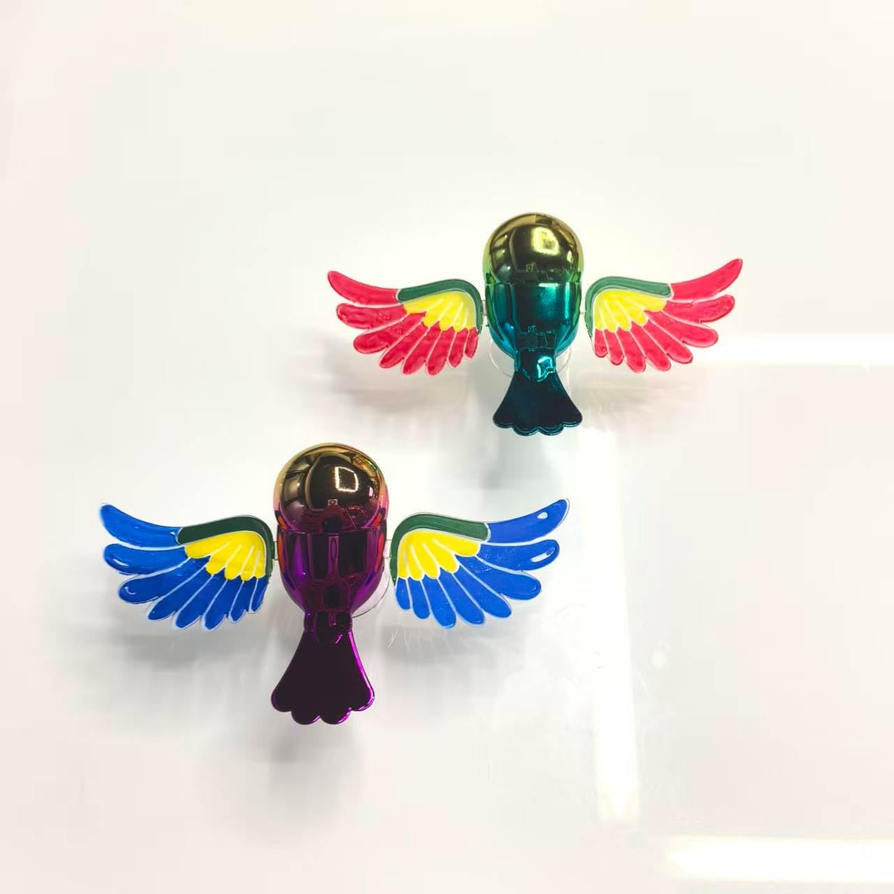 Wind-Powered Flying Bird Car Ornament, Fluttering Wings Exterior Decor for Hood & Mirrors, Ultralight 0.63oz Aerodynamic Accessory, Strong Adhesive, Funny Gift for Cars & Motorcycles(Blue Wings)